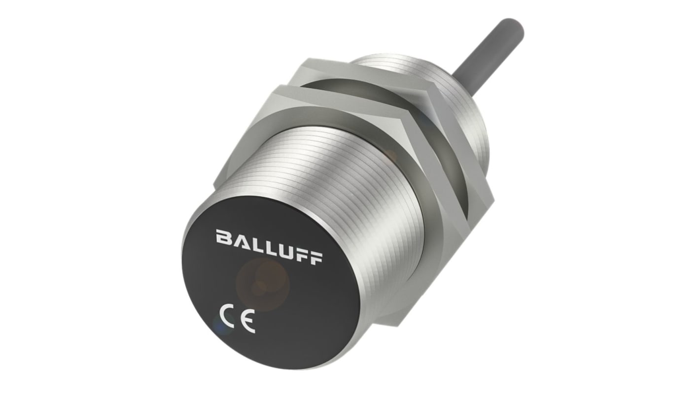 BALLUFF BES Series Inductive Barrel-Style Inductive Proximity Sensor, M30 x 1.5, 10mm Detection, NPN Output, 10