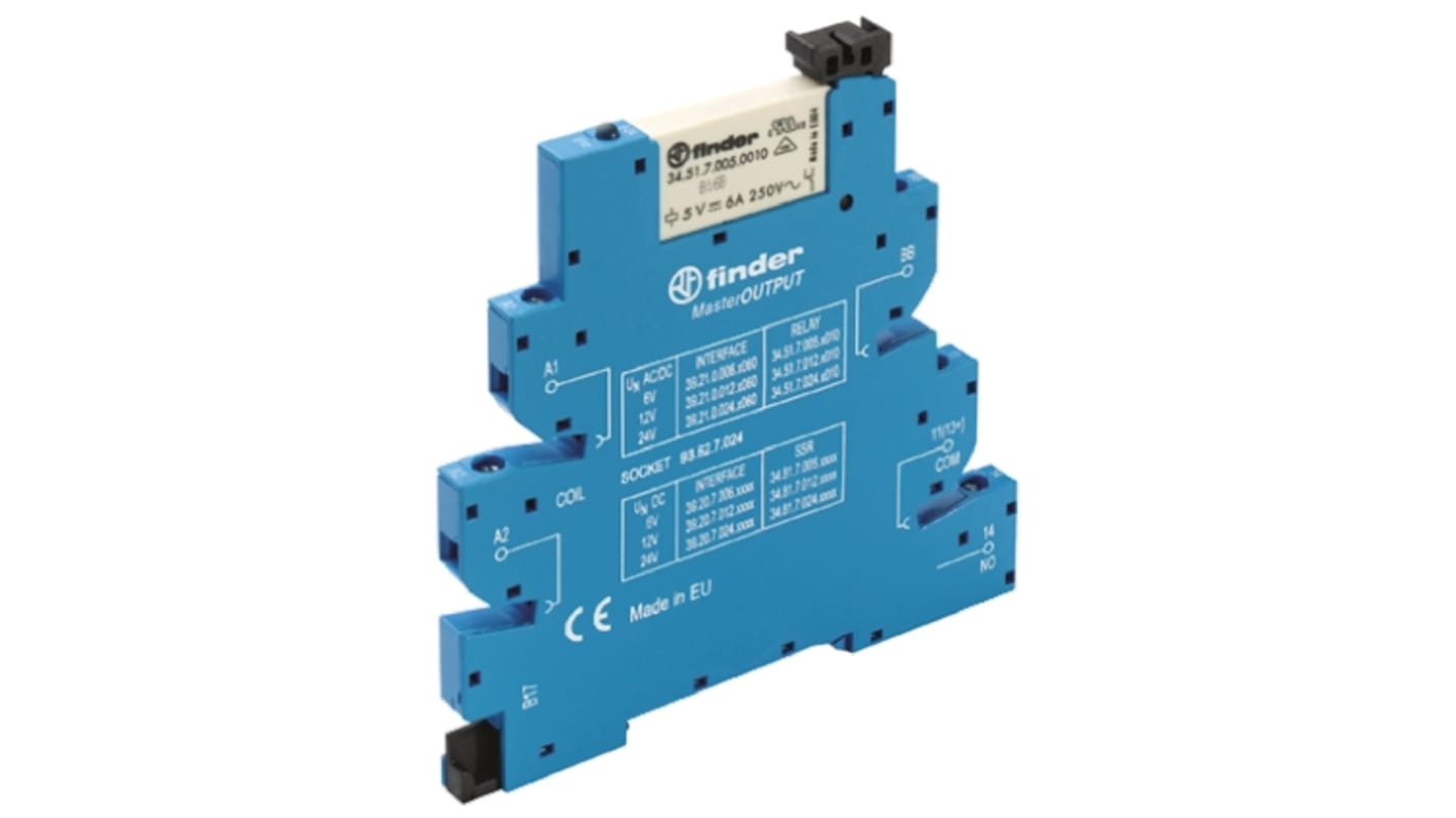 Finder  DIN Rail Mount Interface Relay, 110V ac/dc Coil, SPST