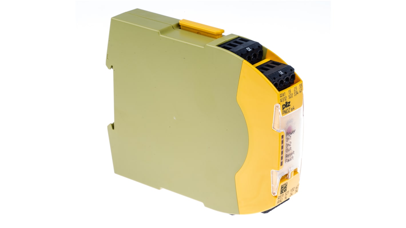 Pilz PNOZ s4 Series Dual-Channel Emergency Stop, Light Beam/Curtain, Safety Switch/Interlock Safety Relay, 48 →