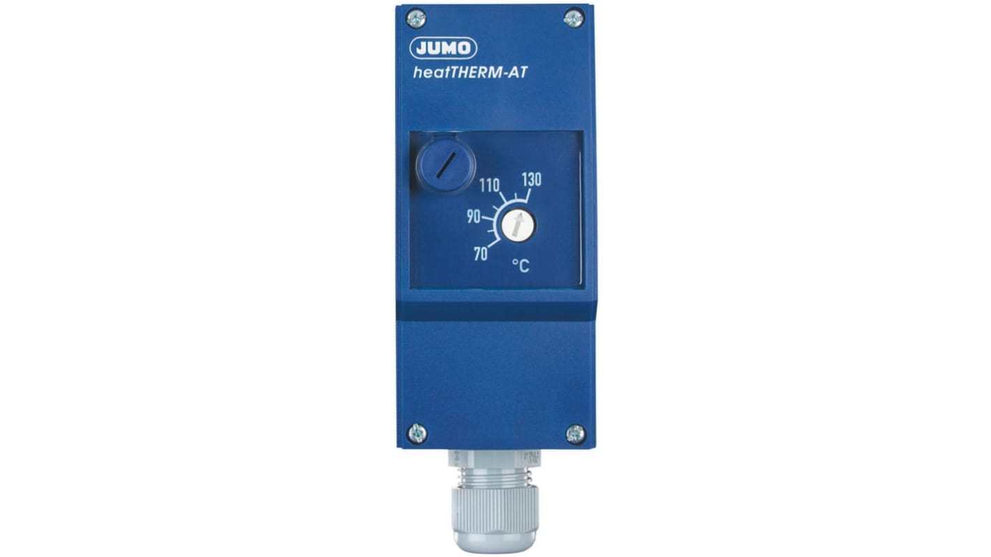 Jumo Capillary Thermostat, +130°C Max, SPST, Automatic Reset, Surface Mount