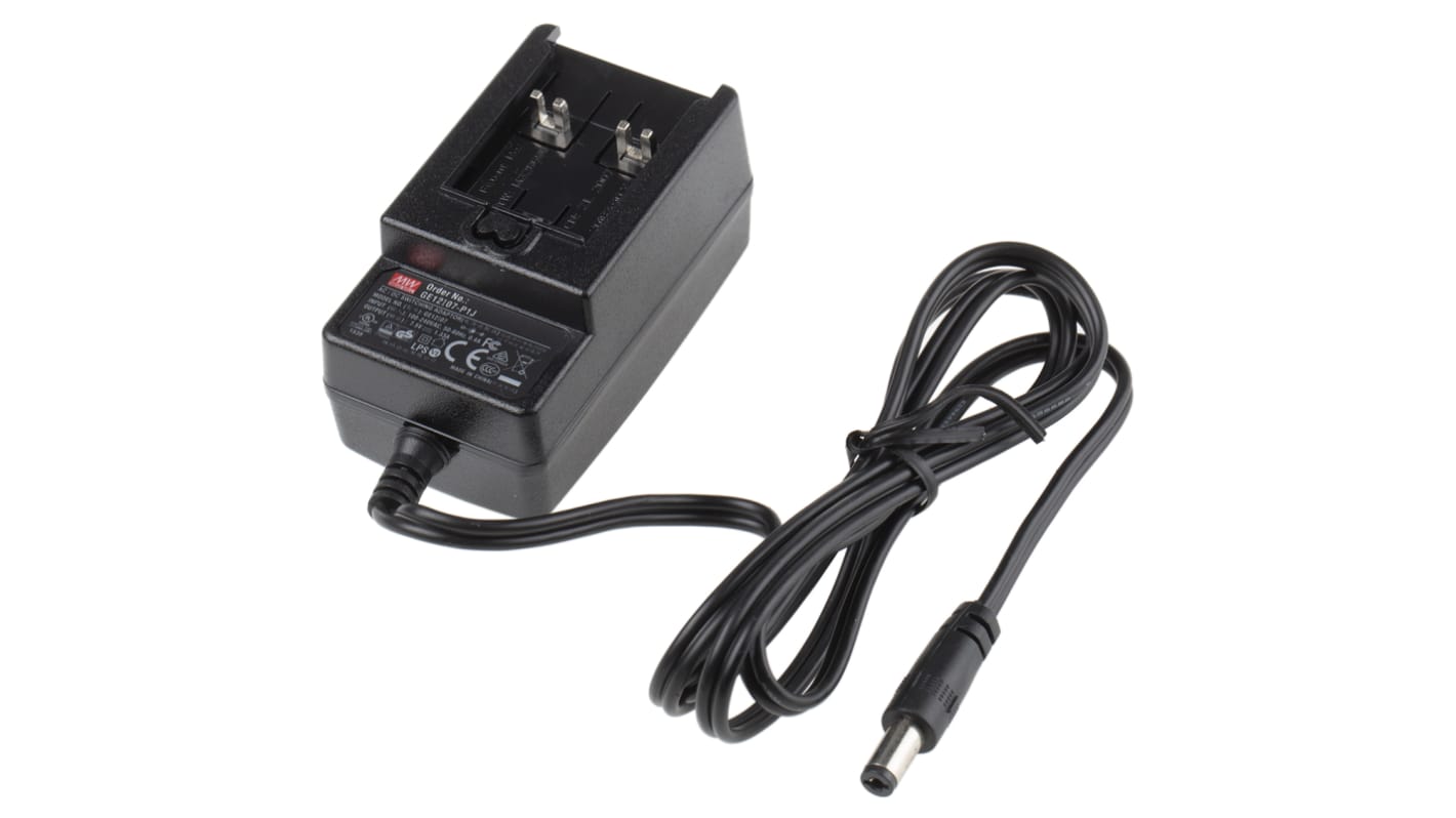 Mean Well 10W Plug-In AC/DC Adapter 7.5V dc Output, 1.33A Output