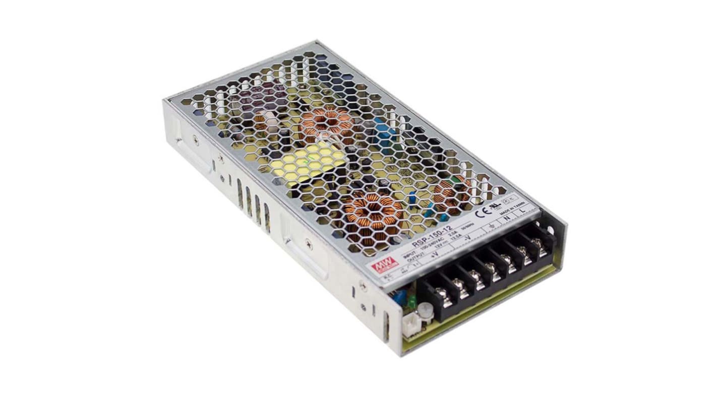 Mean Well Switching Power Supply, 12V dc, 12.5A, 150W, 1 Output 120 → 370 V dc, 85 → 264 V ac Input