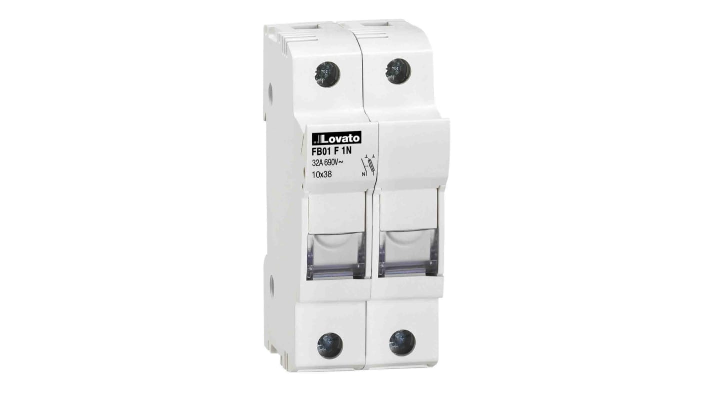 Lovato 32A Rail Mount Fuse Holder, 2P, 690V ac