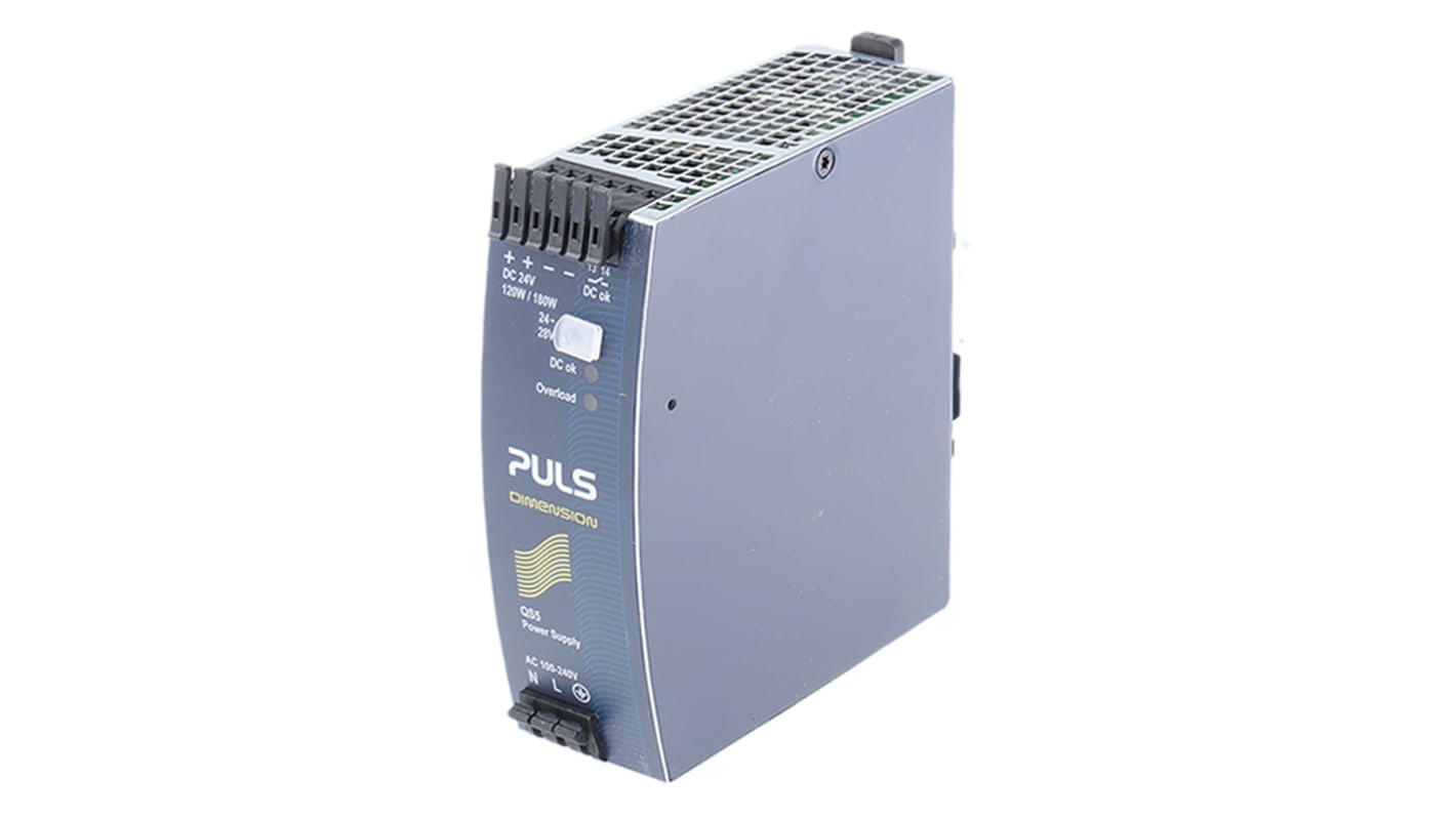 PULS DIMENSION Q Switch Mode DIN Rail Power Supply, 100 → 240V ac ac, dc Input, 24V dc dc Output, 5A Output, 120W