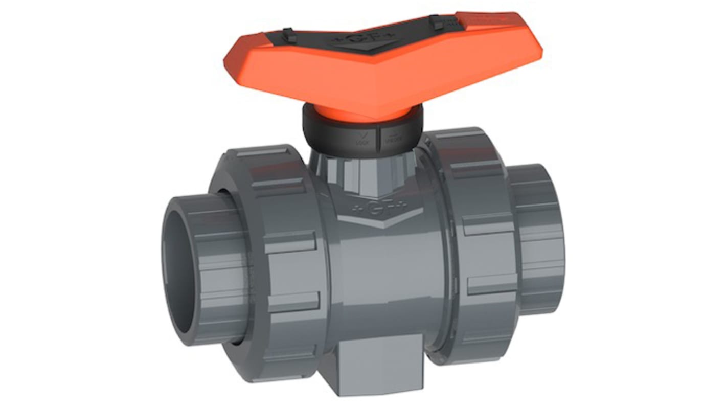 Georg Fischer PVC-U 2 Way, Ball Valve, 1 1/4in, 16bar Operating Pressure