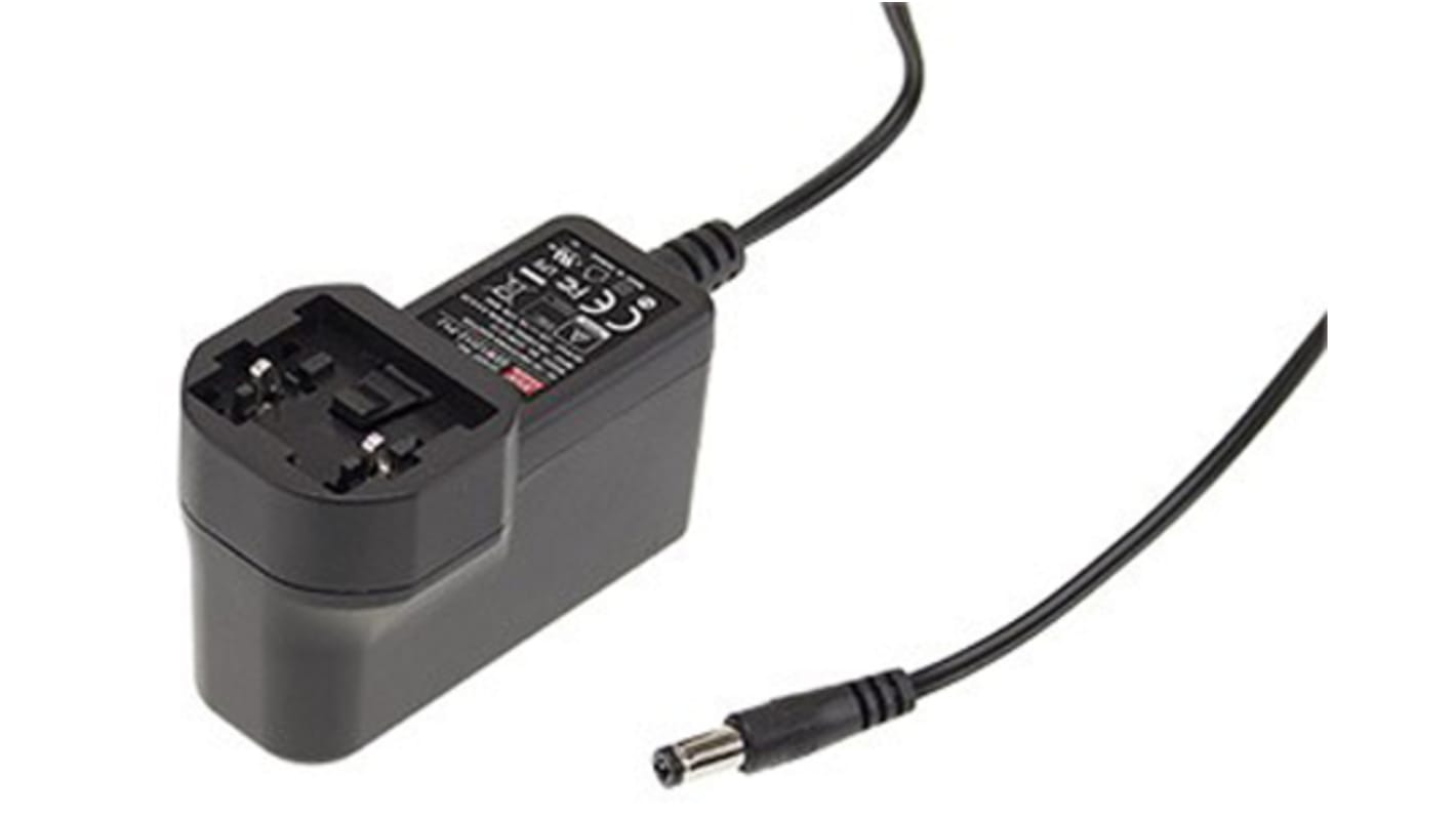 Mean Well 12W Plug-In AC/DC Adapter 7.5V dc Output, 1.6A Output