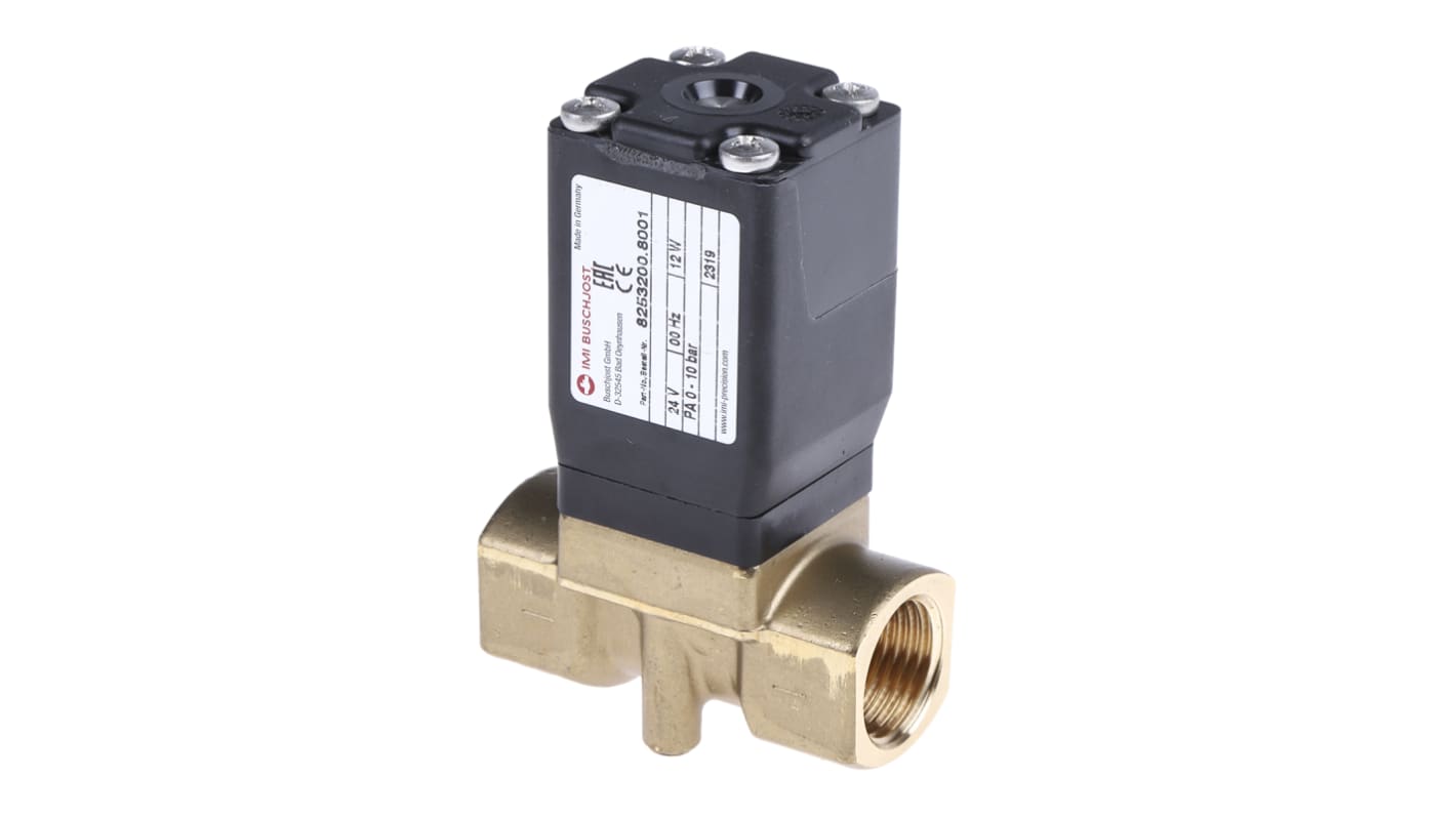 Buschjost Solenoid Valve 8253200.8001.02400, 2 port(s) , NC, 24 V dc, 1/2in