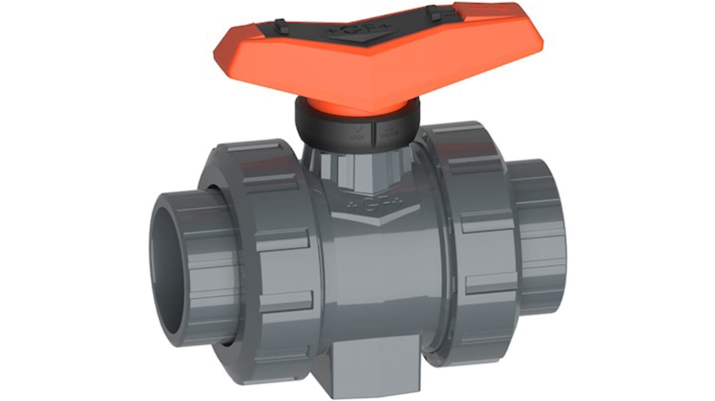 Georg Fischer PVC-U 2 Way, Ball Valve, 1/2in, 16bar Operating Pressure