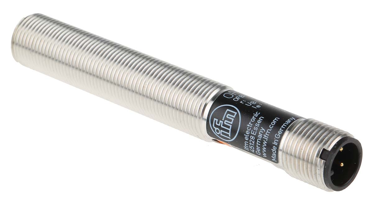 ifm electronic Diffuse Photoelectric Sensor, Barrel Sensor, 1 mm → 400 mm Detection Range