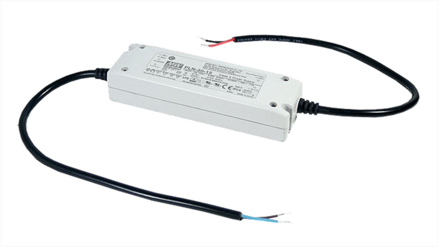 Mean Well LED Driver, 12V Output, 30W Output, 2.5A Output, Constant Voltage