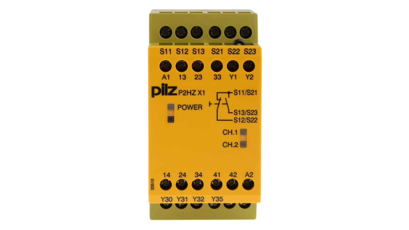 Pilz P2HZ X1 Series Single/Dual-Channel Two Hand Control Safety Relay, 24V dc, 3 Safety Contact(s)