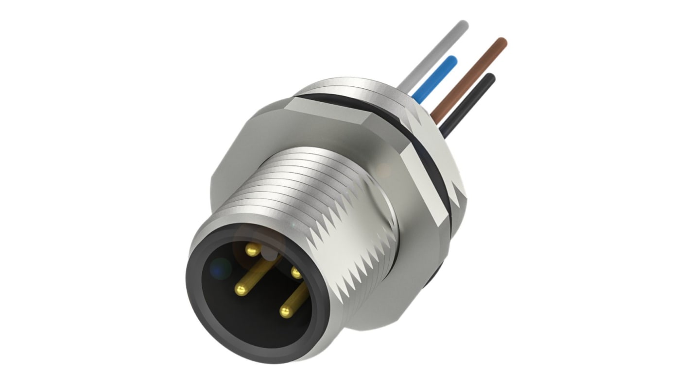 BALLUFF Industrial Circular Connectors, 1 Contacts, Cable Mount, M12 Connector, Plug, IP68