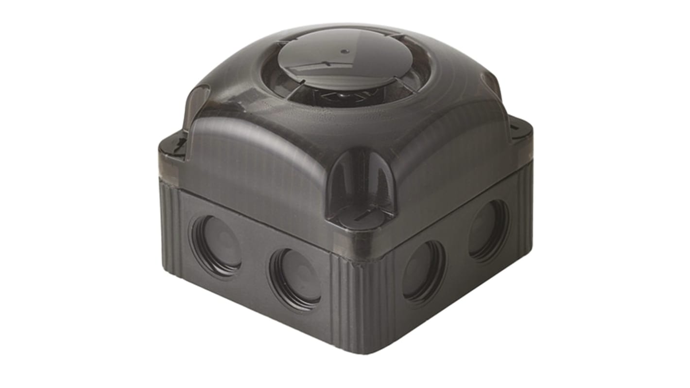 Werma 153 Series Black 8-Tone Electronic Sounder, 24 V dc, 105dB at 1 Metre, Base/Bracket Mount, IP66
