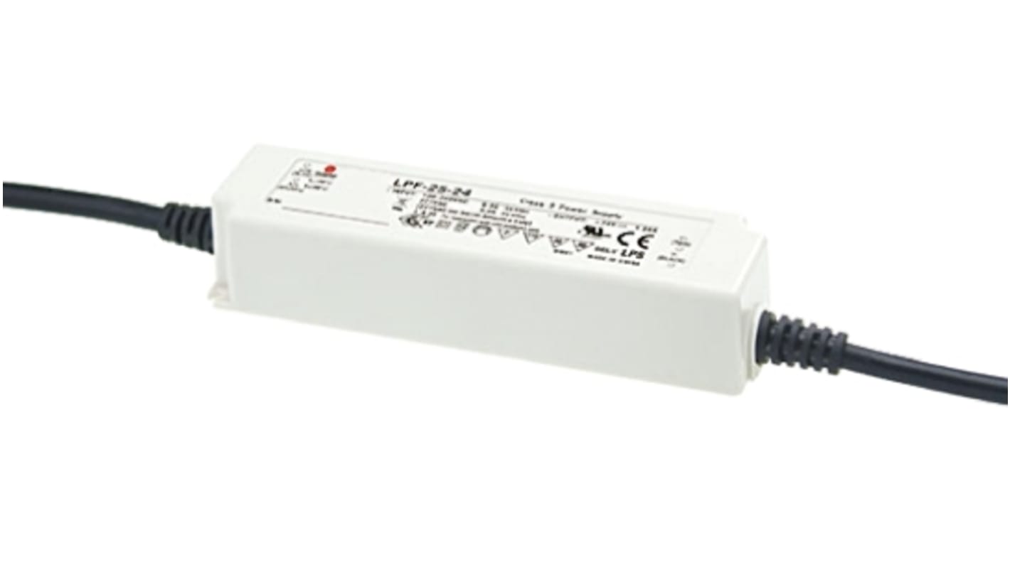 Mean Well LED Driver, 13.2 → 24V Output, 25.2W Output, 1.05A Output, Constant Voltage