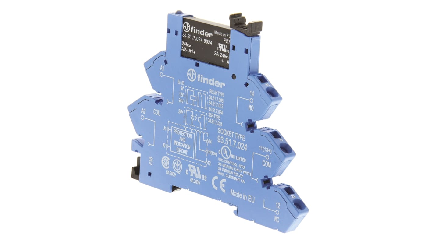 Finder DIN Rail Solid State Interface Relay, 2 A Max Load, 24 V dc Max Load, 30 V Max Control