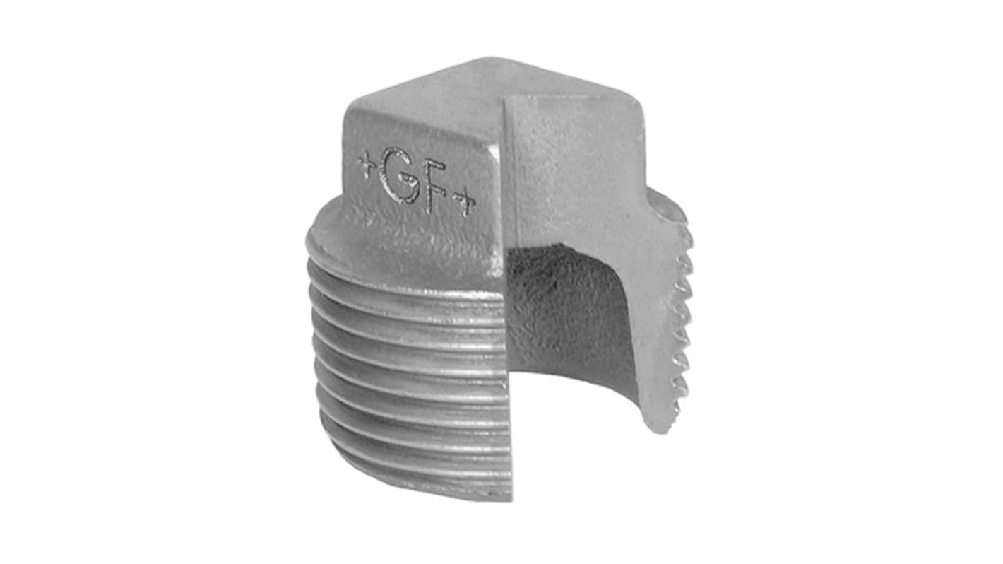 Georg Fischer Galvanised Malleable Iron Fitting Plain Plug, Male BSPT 1-1/4in