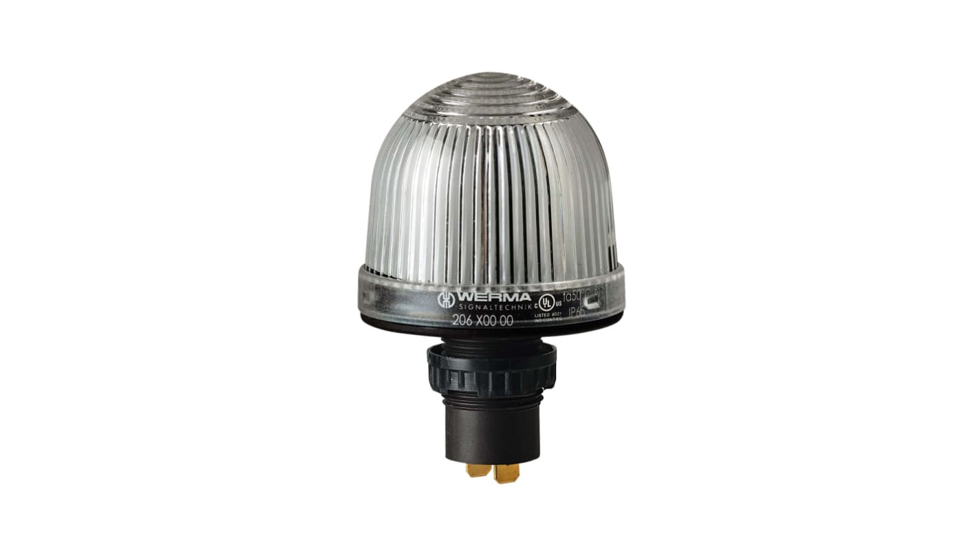 Werma 206 Series Clear Continuous lighting Beacon, 48 V, Built-in Mounting, Filament Bulb