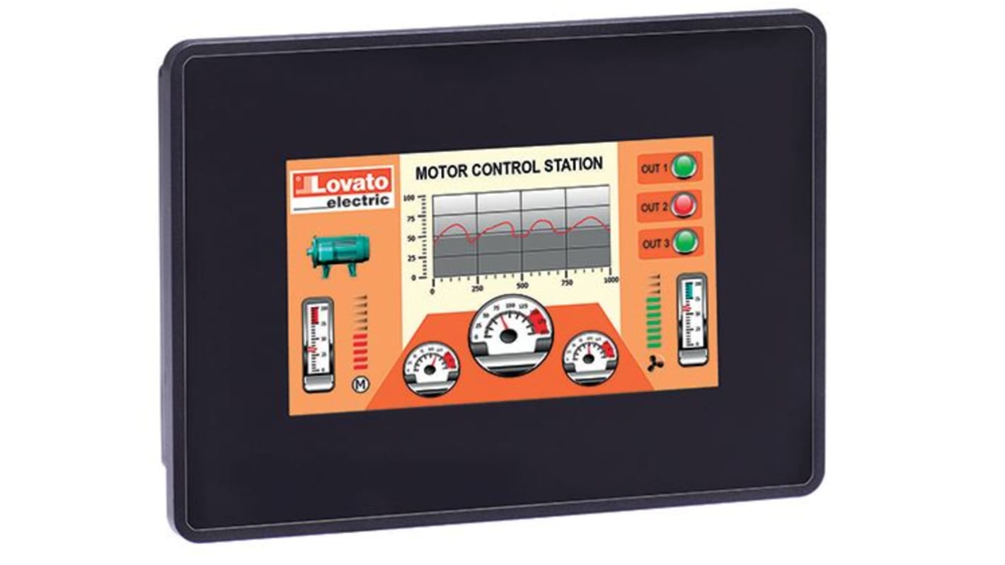 Lovato LRHA Series Touch-Screen HMI Display - 4.3 in, TFT Display