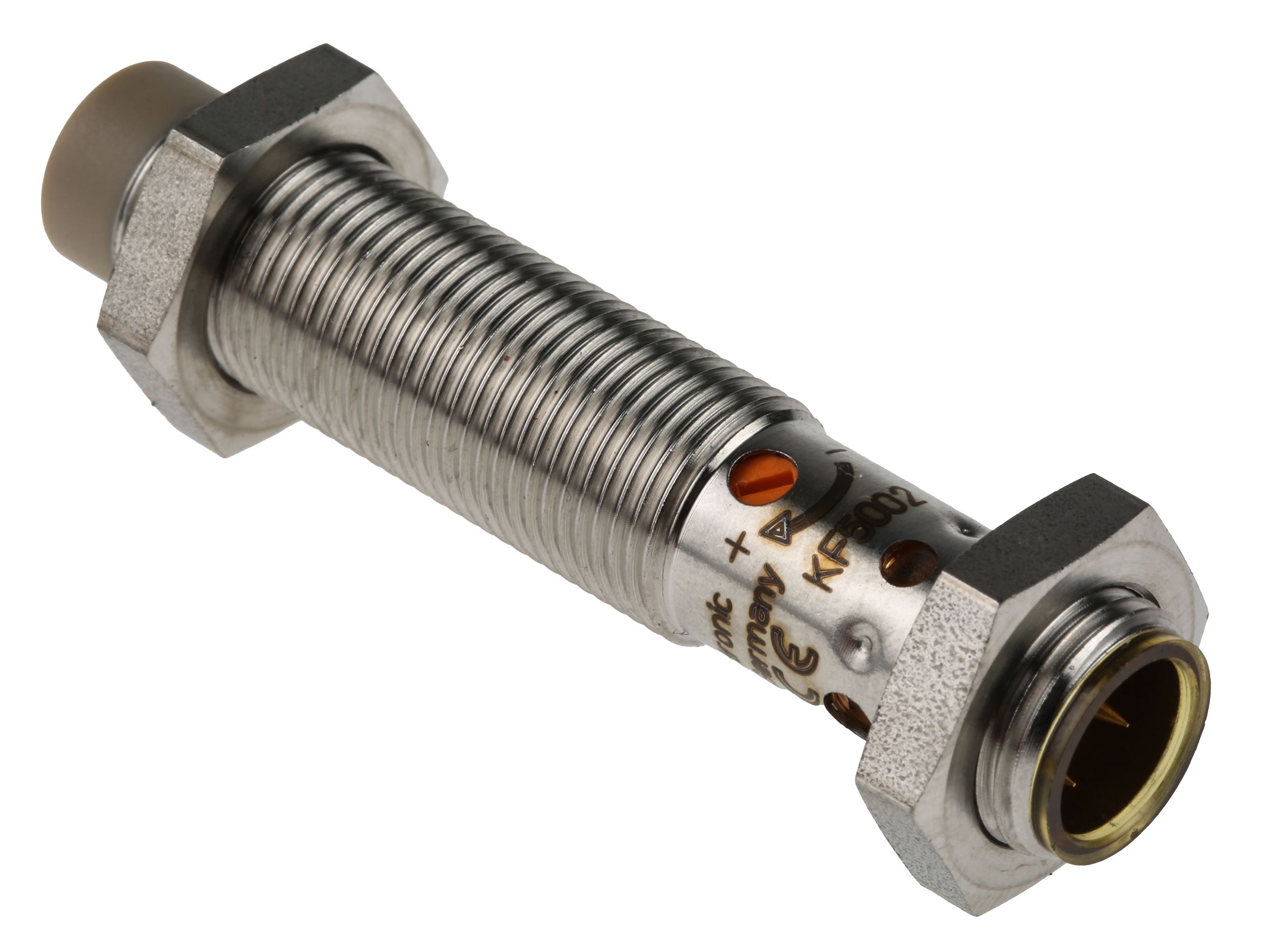 ifm electronic Capacitive Barrel-Style Proximity Sensor, M12 x 1, 12 mm Detection, PNP Output, 10 → 36 V dc, IP65