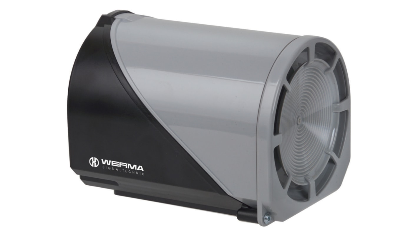 Werma 144 Series Black 32-Tone Electronic Sounder, 230 V, 105dB at 1 Metre, IP65