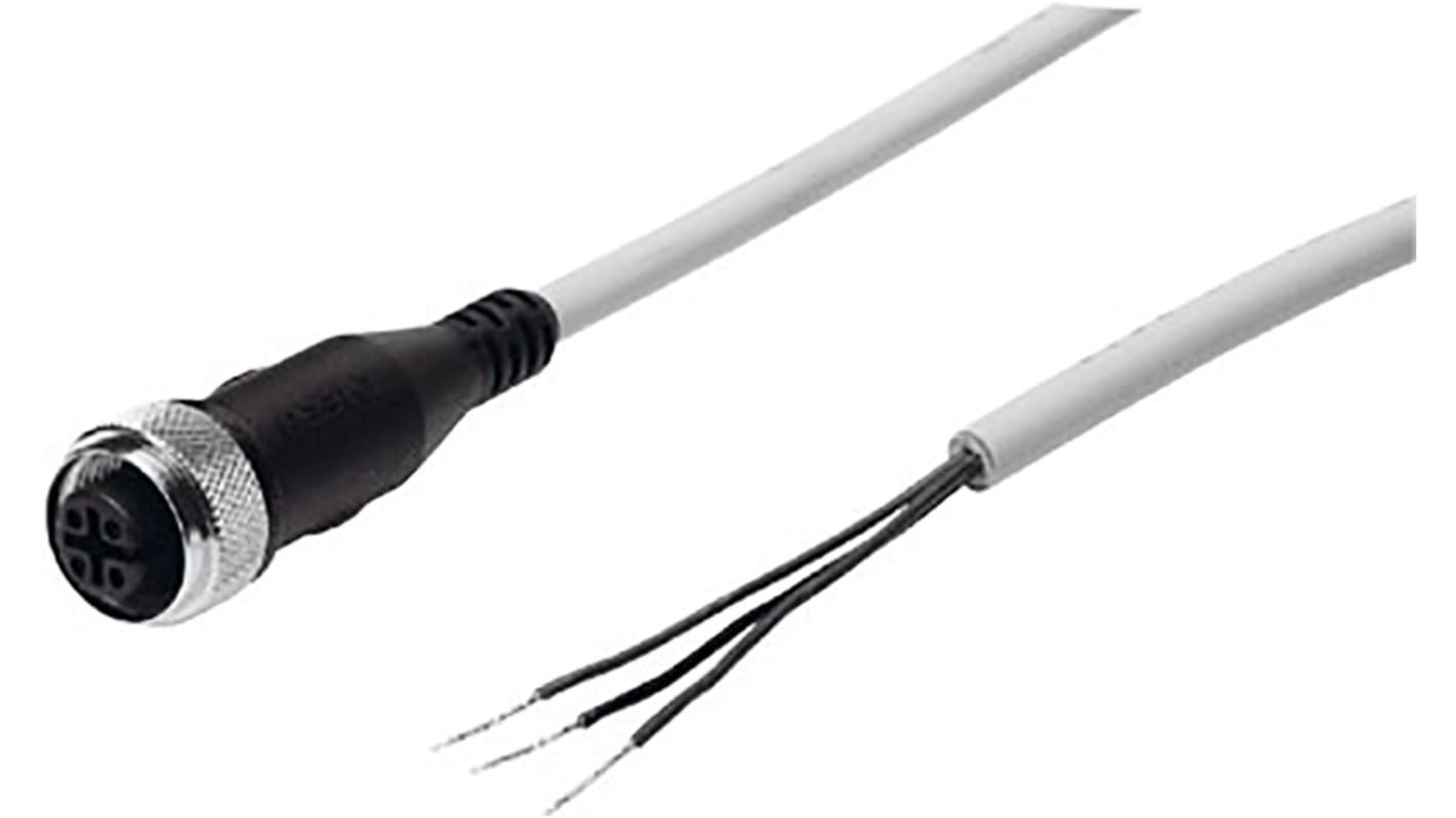 Festo Connecting Cable Pneumatic Sensor, IP65, IP67, IP68, 0 → 250 V ac/dcV ac/dc, SIM-M12, 159429