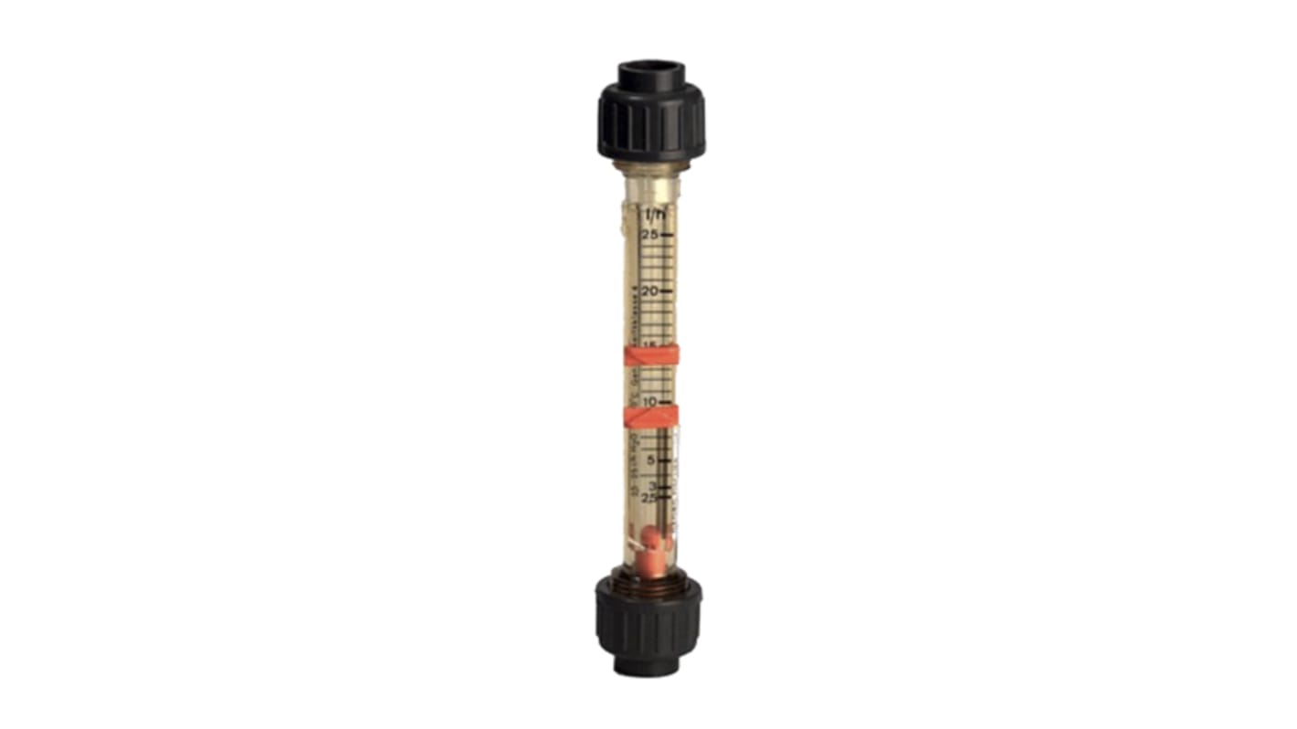 Georg Fischer Short Version Series Variable Area Flow Meter for Liquid, 50 L/h Min, 500 L/h Max