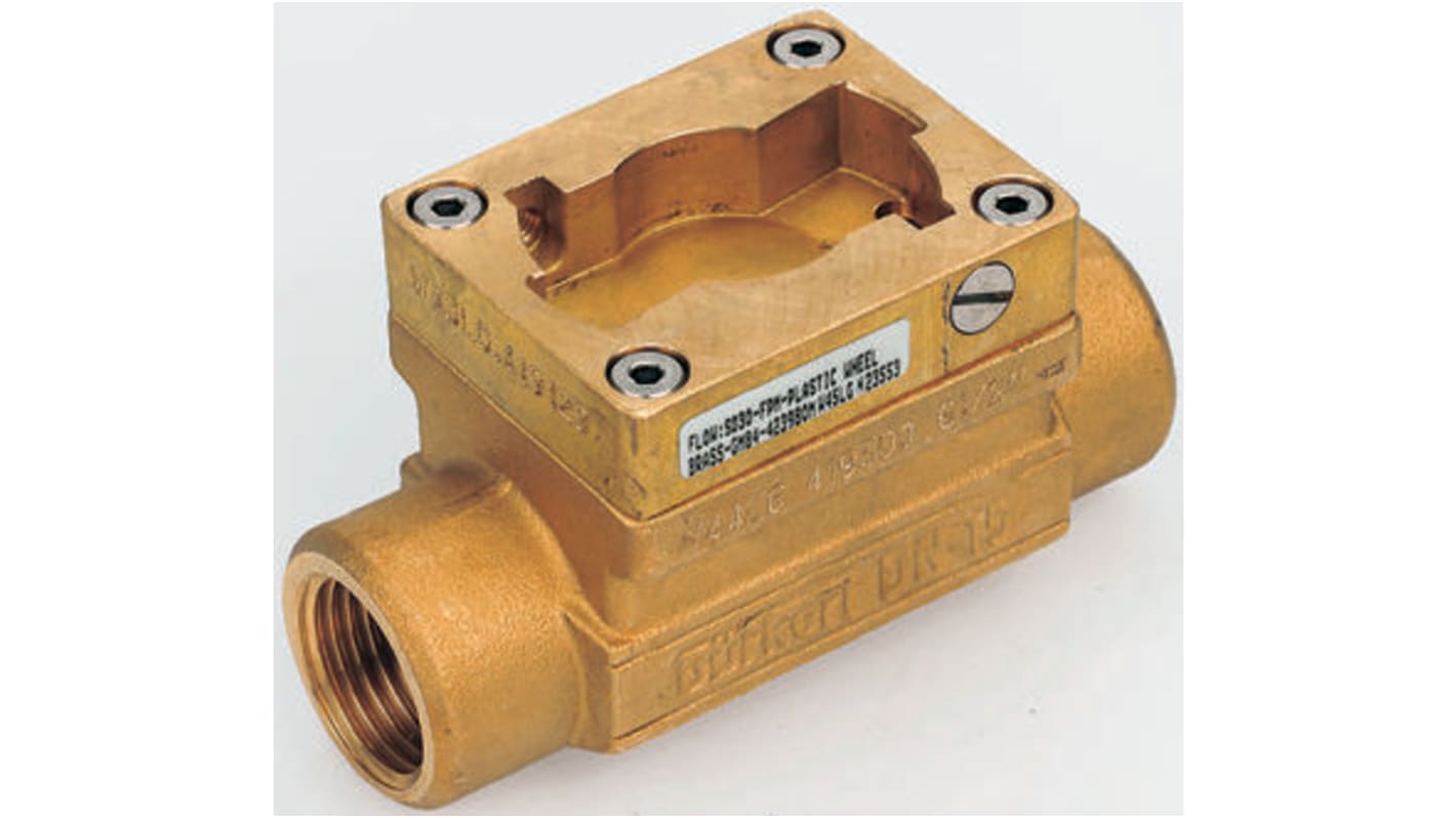 Burkert Brass Pipe Fitting, Straight In-Line Flow Sensor