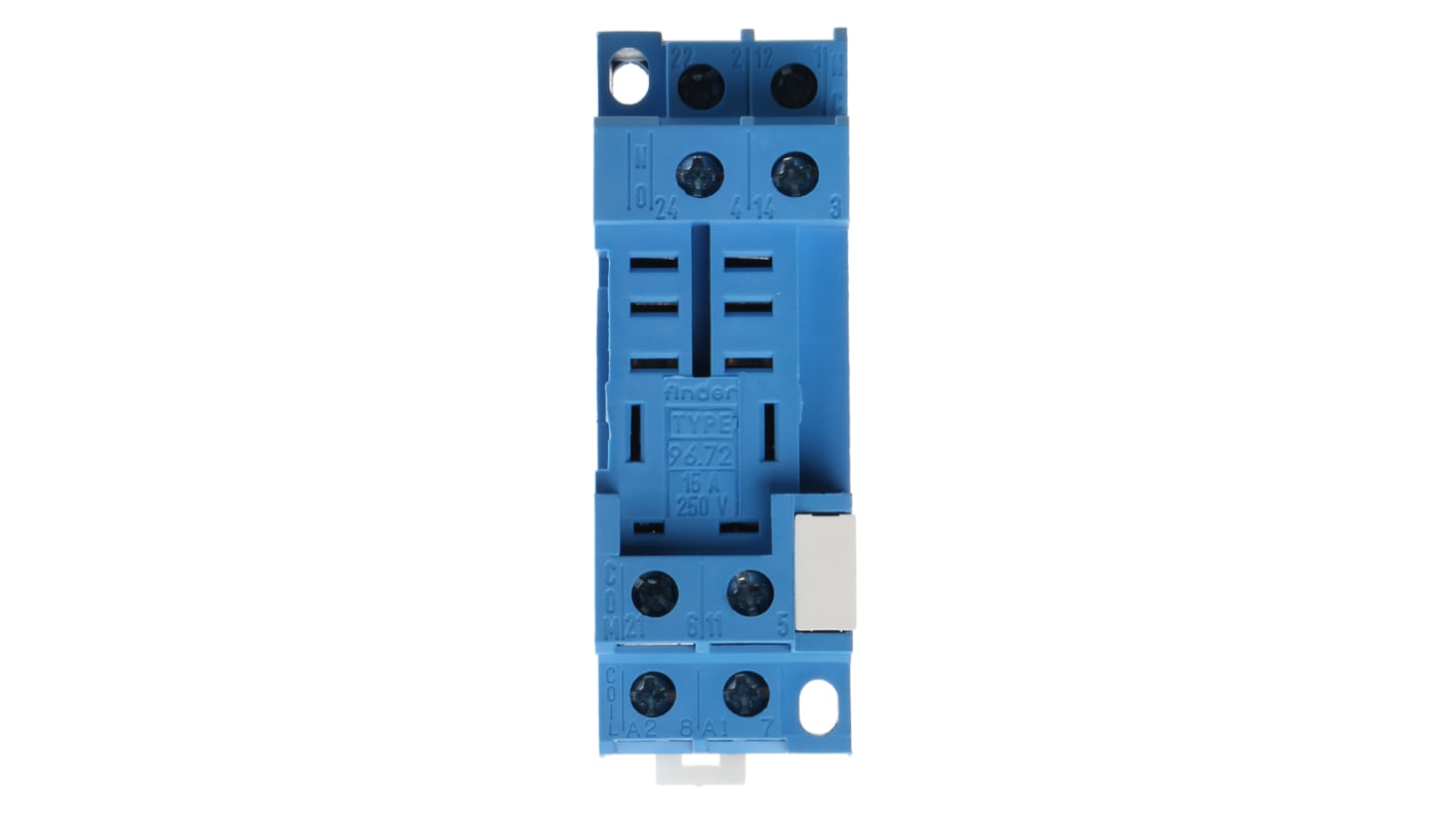 Finder 96 Relay Socket for use with 56.32, DIN Rail, 250V ac