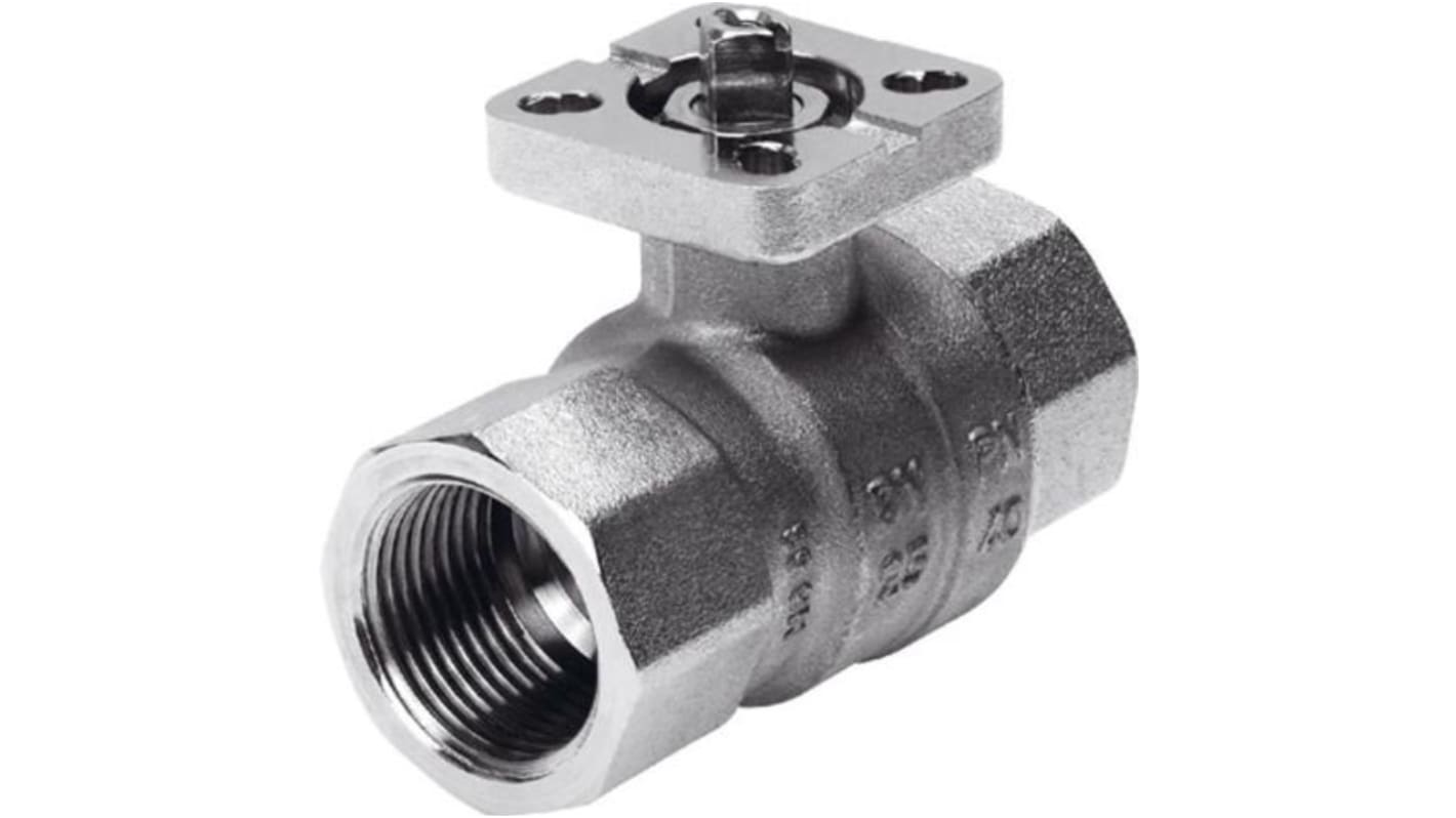 Festo Nickel Plated Brass 2 Way, Ball Valve, Rp 9.53mm, 40mm, 40bar Operating Pressure