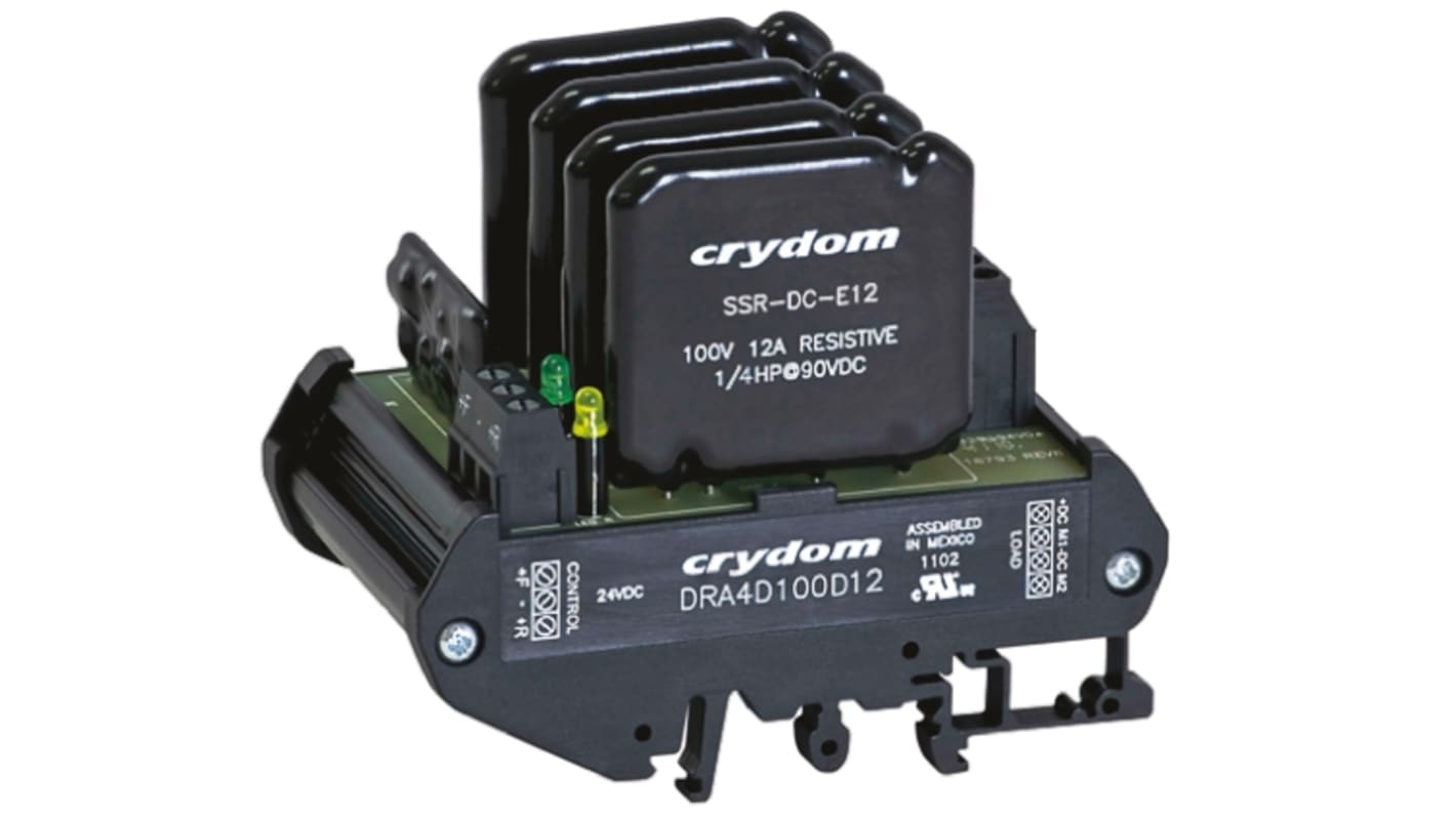 Sensata / Crydom DIN Rail Solid State Interface Relay, 12 A Max Load, 100 V dc Max Load, 32 V dc Max Control