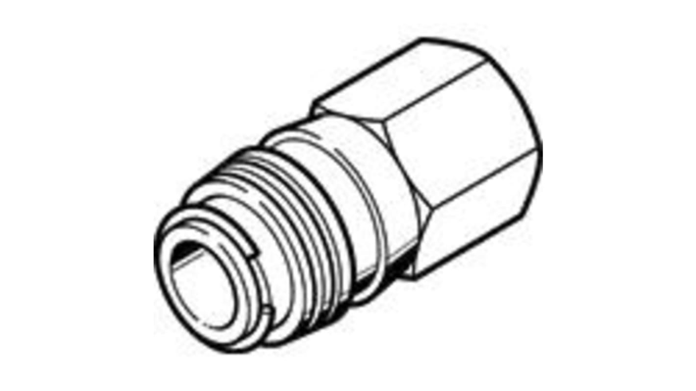 Festo Brass Female Pneumatic Quick Connect Coupling, G 1/4 Female Threaded
