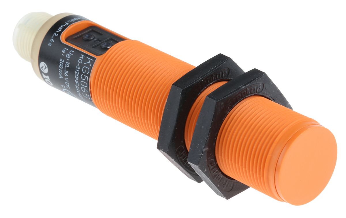 ifm electronic Capacitive Barrel-Style Proximity Sensor, M18 x 1, 12 mm Detection, PNP & NPN Output, 10 → 36 V