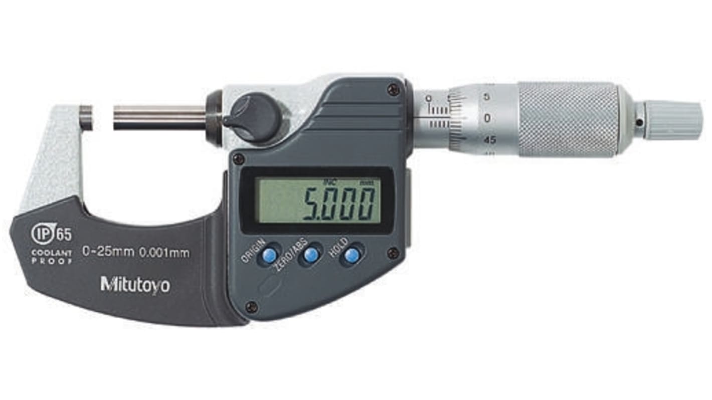 Mitutoyo 293-344 External Micrometer, Range 0 mm →25 mm