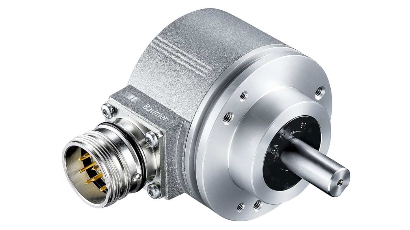 Baumer EIL580 Series Optical Incremental Encoder, 4096 ppr, HTL/Push Pull Signal, Solid Type, 10mm Shaft