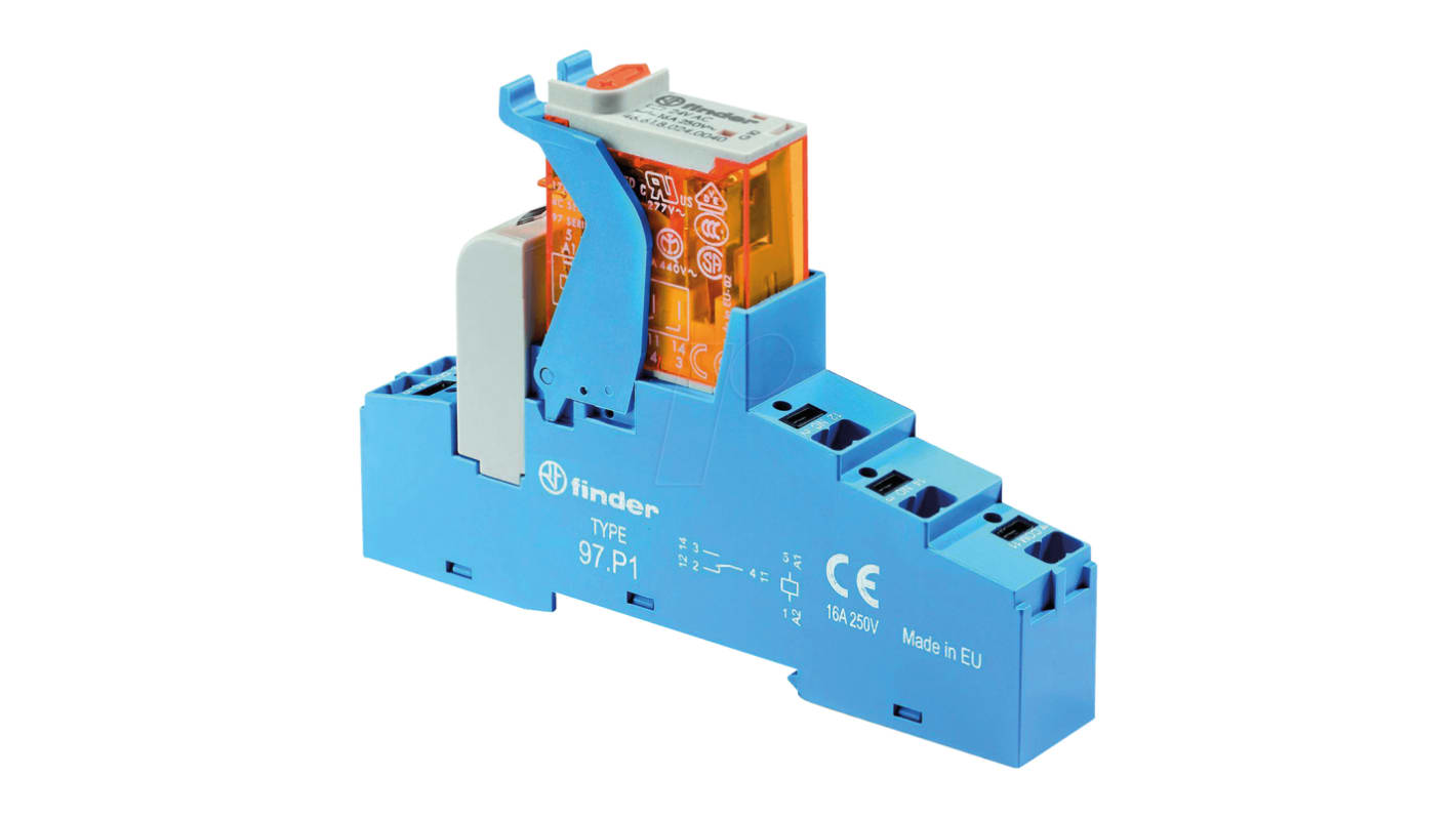 Finder  DIN Rail Mount Interface Relay, 12V ac Coil, 10A Load Current, SPDT