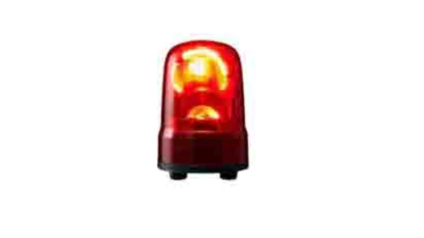 Patlite SK Series Red Rotating Beacon, 100→ 240 VAC, Base Mount, LED Bulb, IP23