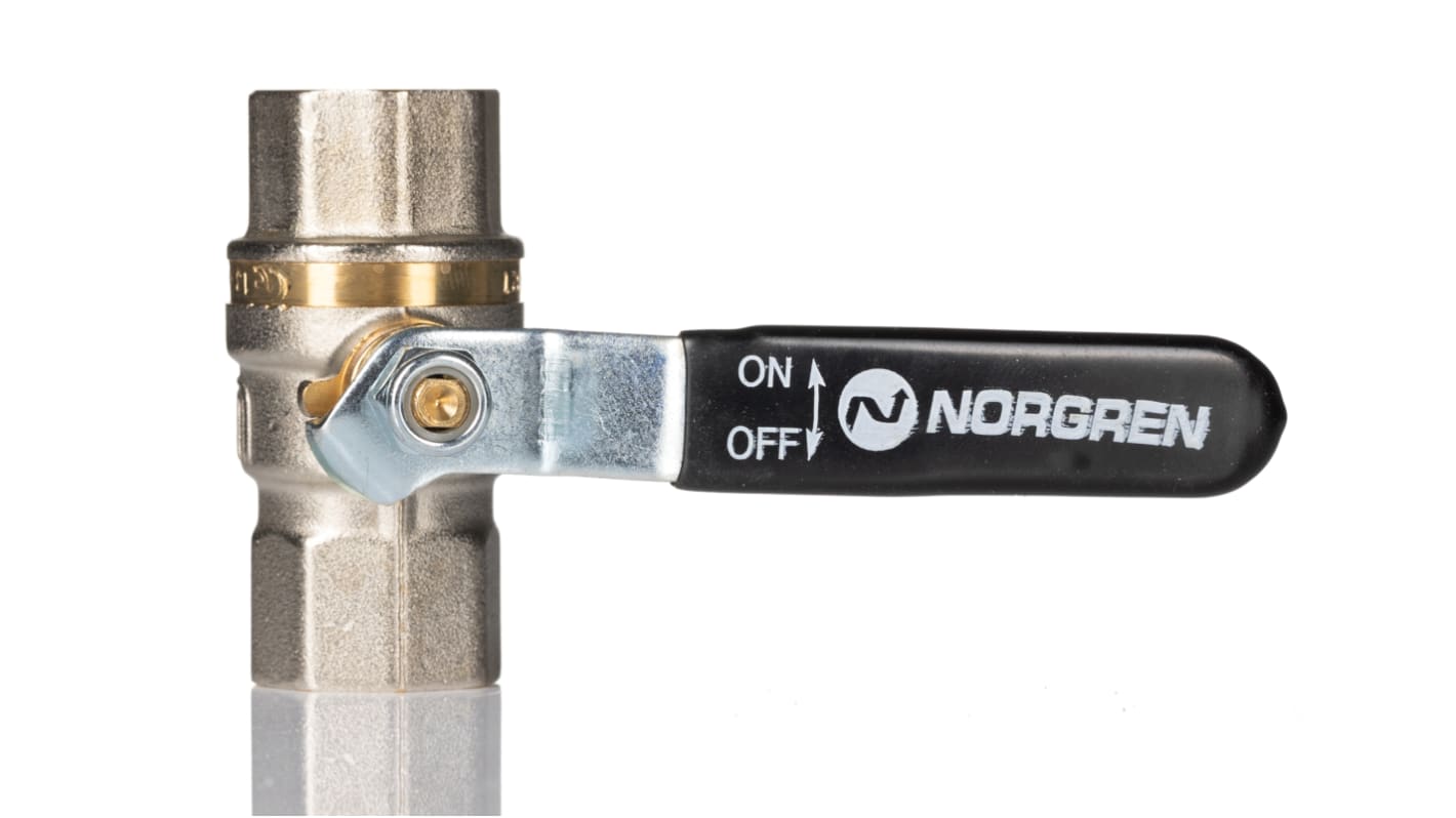 IMI Norgren Nickel Plated Brass Full Bore, 2 Way, Ball Valve, Rp 12.7mm, -0.4 → 40bar Operating Pressure
