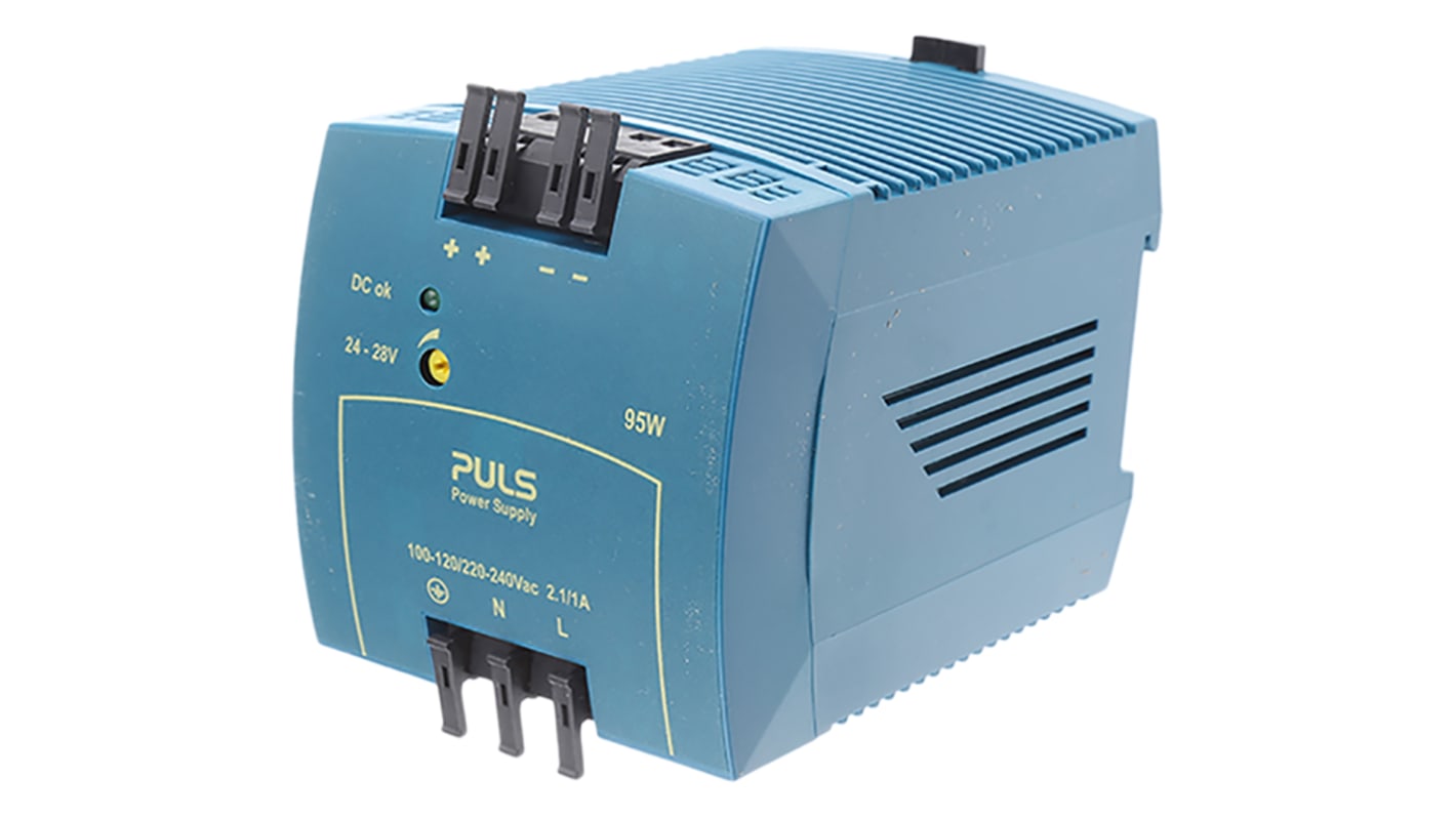 PULS MiniLine MLY Switch Mode DIN Rail Power Supply, 220 → 240V ac ac, dc Input, 24V dc dc Output, 3.9A Output,