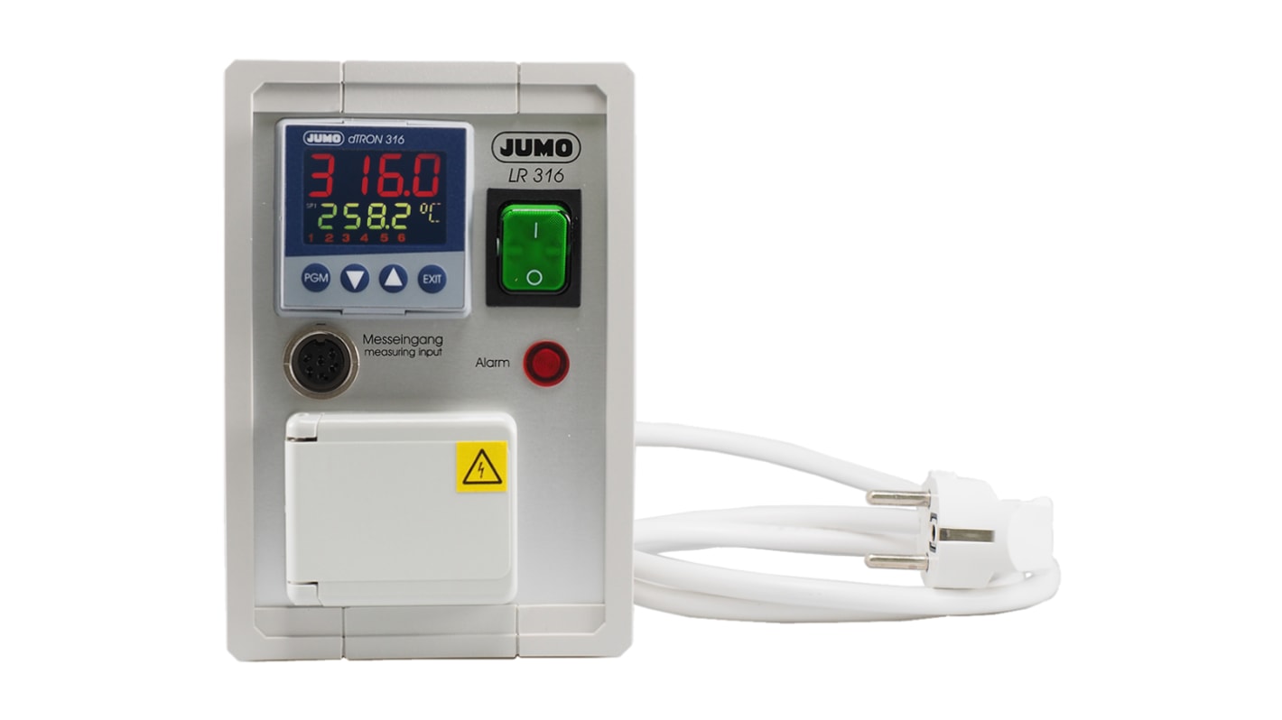 Jumo dTRON PID Temperature Controller, 170 x 108mm Analogue Input, 3 Output Relay, 230 V ac Supply Voltage PID