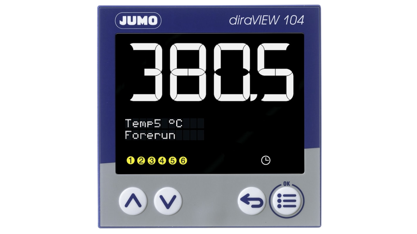 Jumo diraVIEW LCD, Segment Digital Panel Multi-Function Meter for Pressure, Temperature, 96mm x 96mm