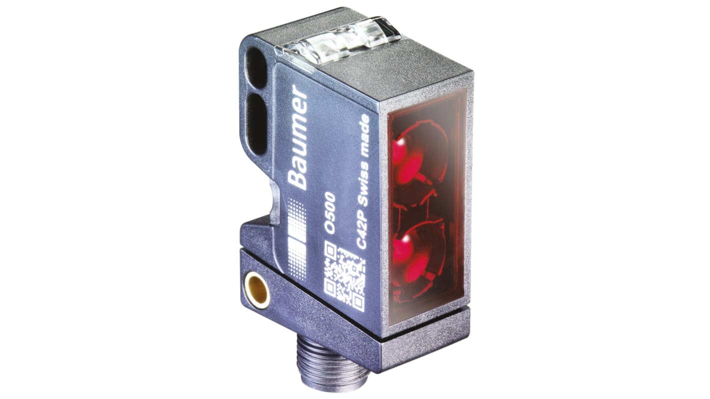 Baumer Background Suppression Photoelectric Sensor, Block Sensor, 30 mm → 400 mm Detection Range