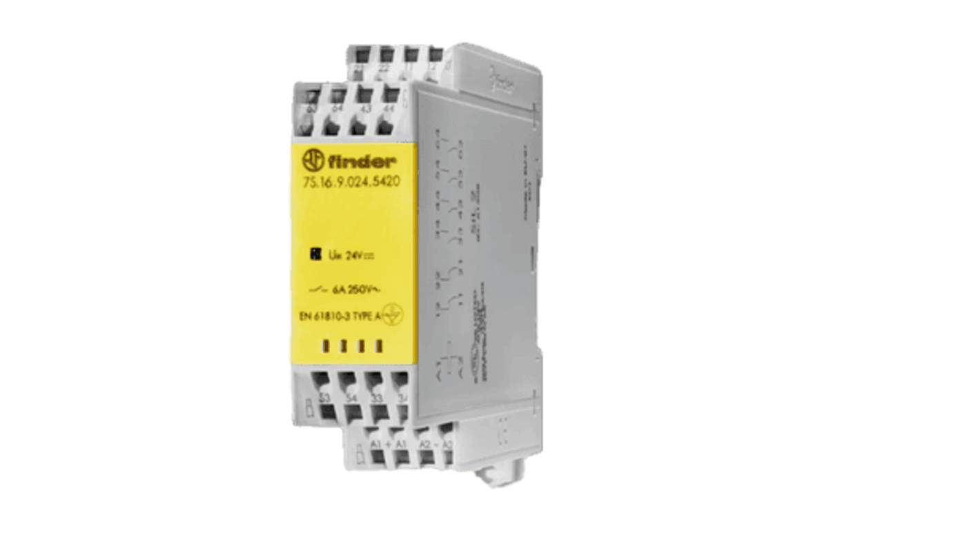 Finder Safety Switch Safety Relay, 110V dc, 6 Safety Contacts