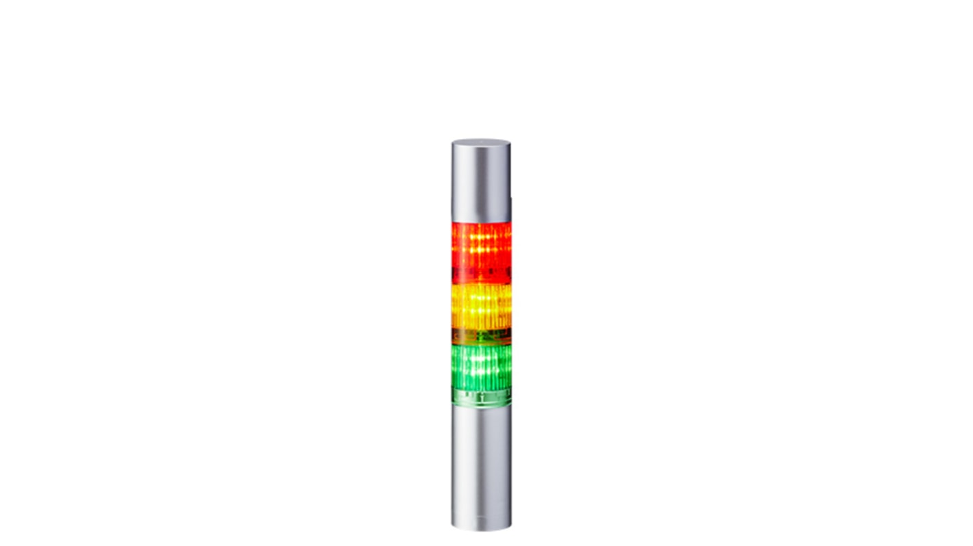 Patlite LR4 Series Coloured Buzzer Signal Tower, 3 Lights, 24 V dc, Direct Mount