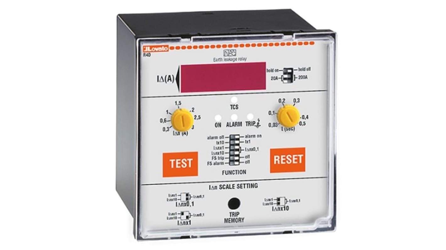 Lovato Earth Leakage Relay, 50 Hz, 60 Hz Frequency, 0.03 → 30A Leakage, 2 Output