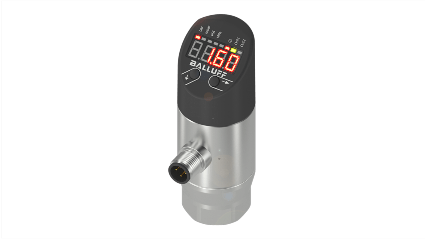 BALLUFF BSP00YH Series Pressure Sensor, 0bar Min, 400bar Max, NO/NC, PNP/NPN Output