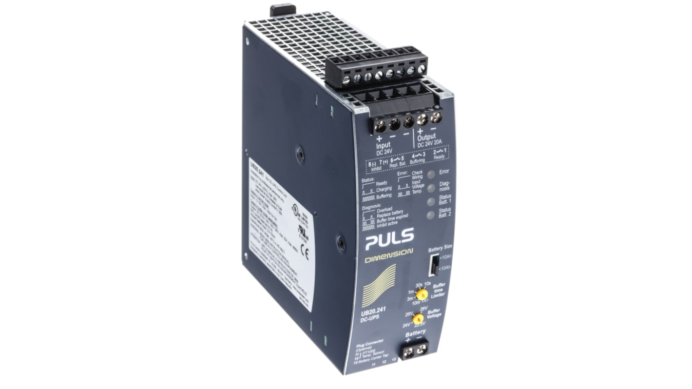 PULS Battery Charger UPS Control Unit, 24V dc, 20A Output, 480W