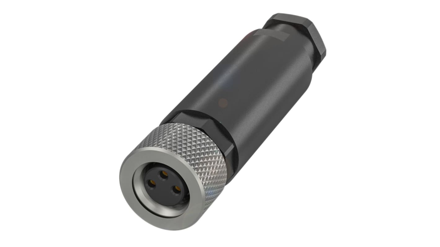 BALLUFF Industrial Circular Connectors, 3 Contacts, Cable Mount, M8 Connector, Socket, IP67