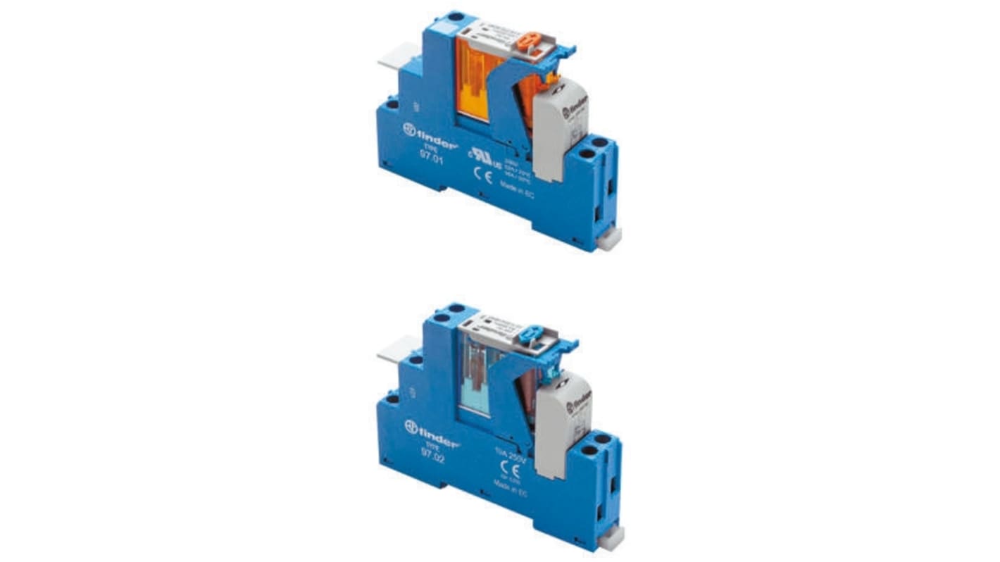 Finder  DIN Rail Mount Interface Relay, 12V ac Coil, SPDT