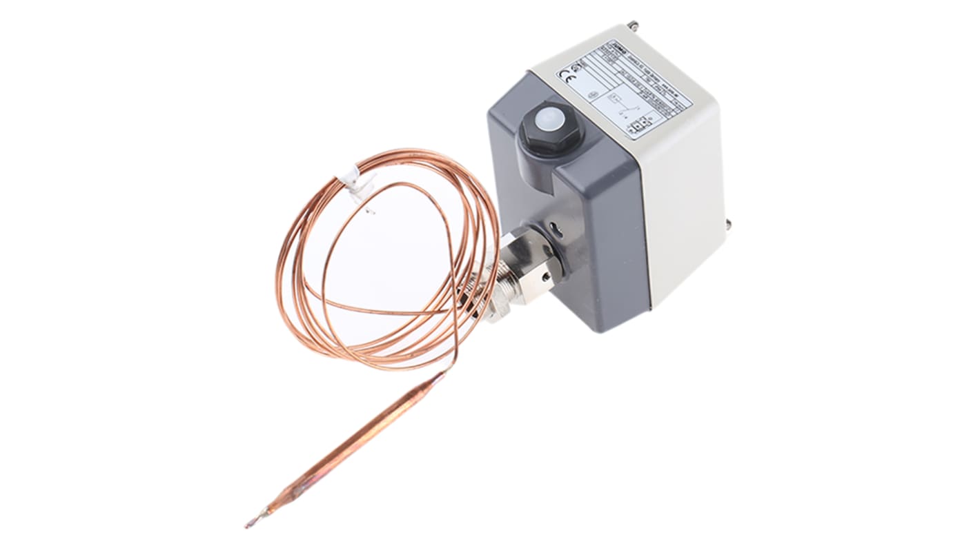 Jumo Capillary Thermostat, +100°C Max, NO/NC, Manual Reset, Surface Mount