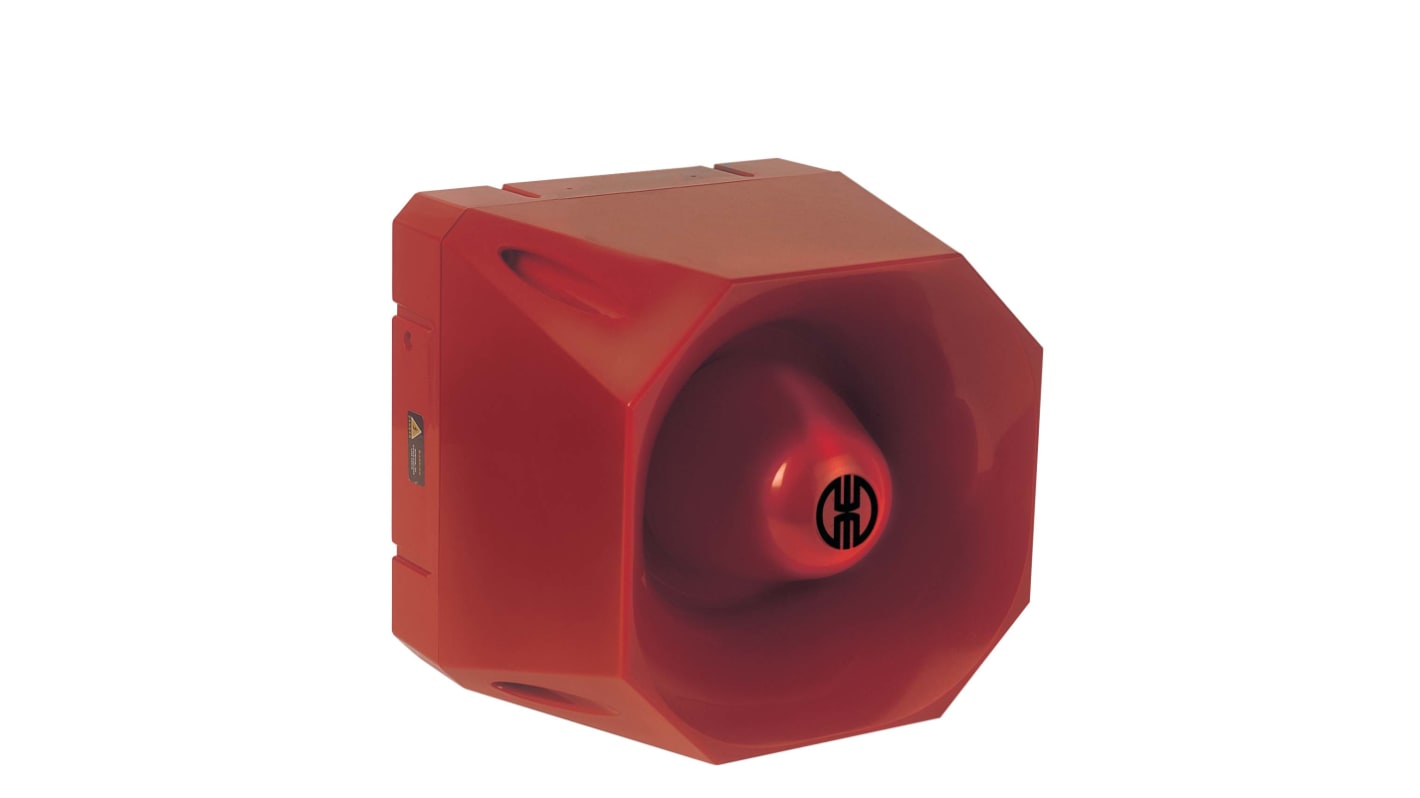 Werma 142 Series Red 42-Tone Electronic Sounder, 115 → 230 V, 105dB at 1 Metre, IP65